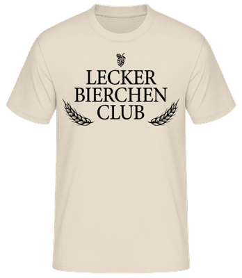 Lecker Bierchen Club - Männer Basic T-Shirt - Creme - Vorne