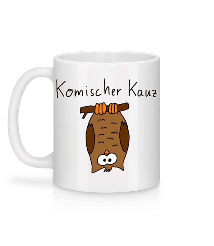 Vorschau: Komischer Kauz - Tasse - Weiß - Hinten