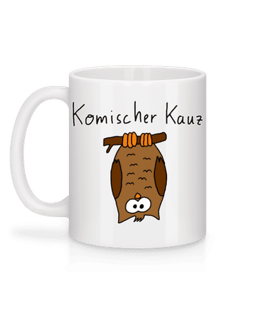 Komischer Kauz - Tasse - Weiß - Hinten