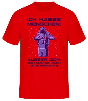 Ich Hasse Menschen - Männer Basic T-Shirt - Rot - Vorne