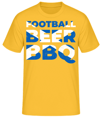 Football Beer BBQ Scottish - Männer Basic T-Shirt - Goldgelb - Vorne