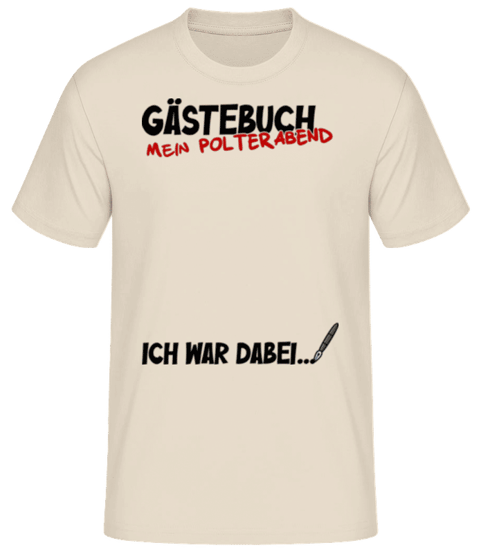 Vorschau: Gästebuch Polterabend - Männer Basic T-Shirt - Creme - Vorne