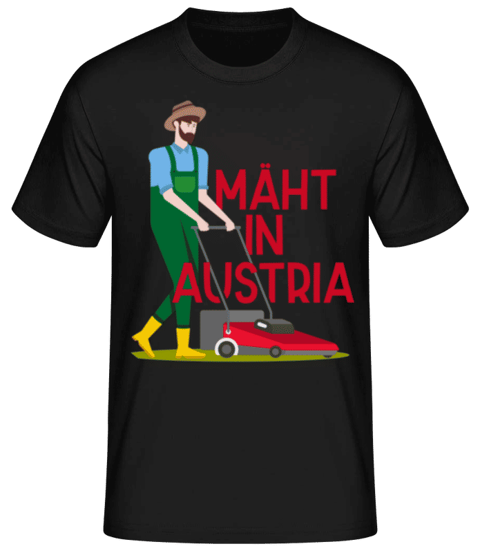 Vorschau: Mäht In Austria - Männer Basic T-Shirt - Schwarz - Vorne