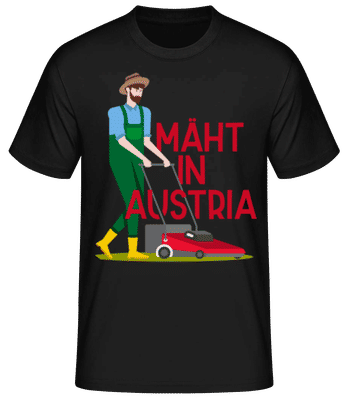 Mäht In Austria - Männer Basic T-Shirt - Schwarz - Vorne