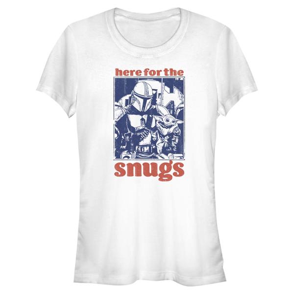 Aperçu: Star Wars - The Mandalorian - Mandalorian & the Child The Snugs - Femme T-shirt - Blanc - Devant