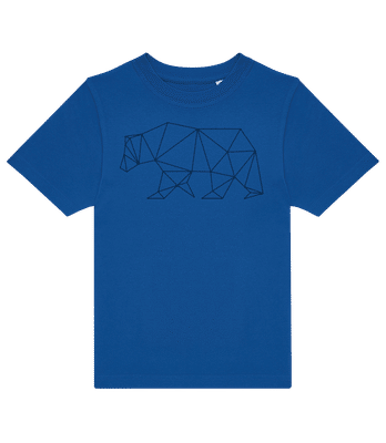 Polygon Bär Abstrakt - Kinder T-Shirt B&C - Royalblau - Vorne