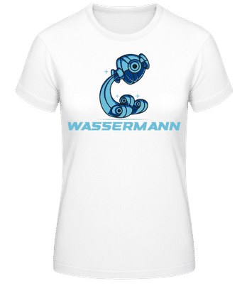 Mecha Roboter Sternzeichen Wassermann - Frauen Basic T-Shirt - Weiß - Vorne