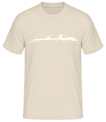 'Porsche 911 Targa (992)' Silhouette - Men's Basic T-Shirt - Cream - Front