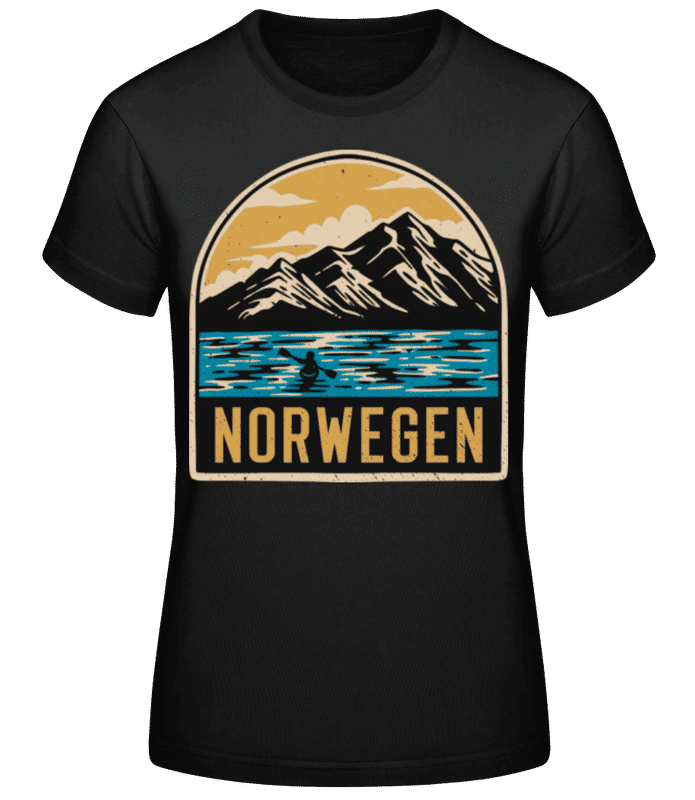Vorschau: Norwegen - Frauen Basic T-Shirt - Schwarz - Vorne