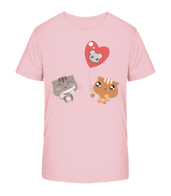 Cats Heart Balloon - Camiseta orgánica para niños Stanley Stella 2.0 - Rosa - delante