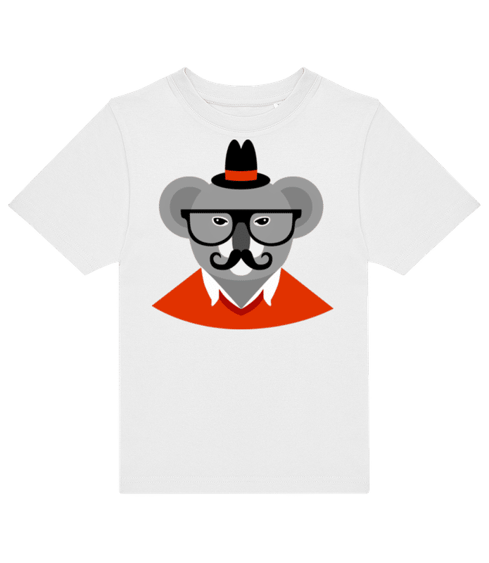 Vorschau: Hipster Koala - Kinder T-Shirt B&C - Weiß - Vorne