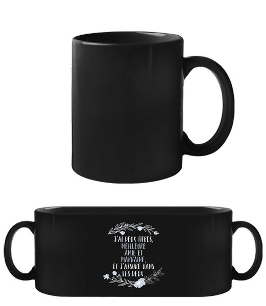 Aperçu: Meilleure Amie Et Marraine - Tasse Noire - Noir - Devant