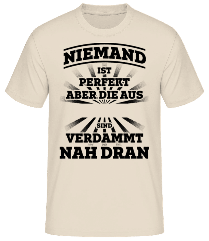 Vorschau: Niemand Ist Perfekt 4 - Männer Basic T-Shirt - Creme - Vorne