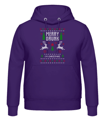 Merry Drunk I Am  Christmas - Men's Hoodie - Purple - Front