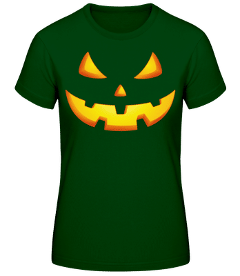 Citrouille Visage Maléfique 1 - T-shirt femme B&C - Vert bouteille - Devant