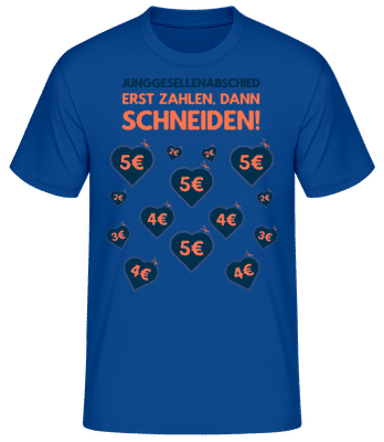 Junggesellenabschied JGA Ausschneiden - Männer Basic T-Shirt - Royalblau - Vorne