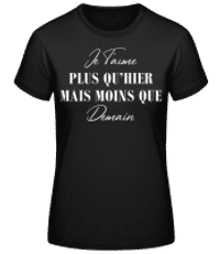 Je T’aime Plus Que Hier Saint Valentin - T-shirt standard Femme - Noir - Devant
