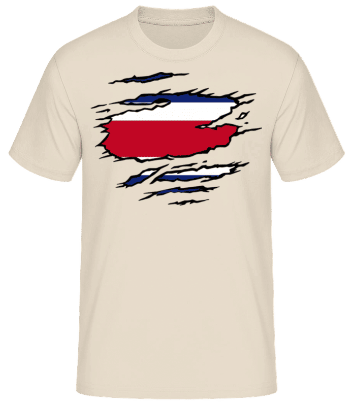 Aperçu: Drapeau mûré Costa Rica - T-shirt standard Homme - Crème - Devant