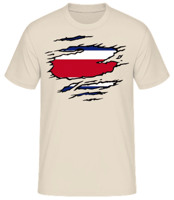 Zerrissene Fahne Costa Rica - Männer Basic T-Shirt - Creme - Vorne