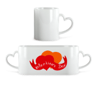 Logo Saint Valentin - Tasse en forme de coeur - Blanc - Devant