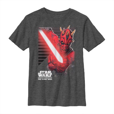 Star Wars - The Clone Wars - Darth Maul Maul Strikes - Kinder T-Shirt - Anthrazit meliert - Vorne