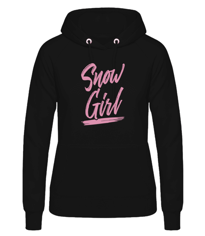 Aperçu: Snow Girl - Sweat à capuche basique pour femme - Noir - Devant