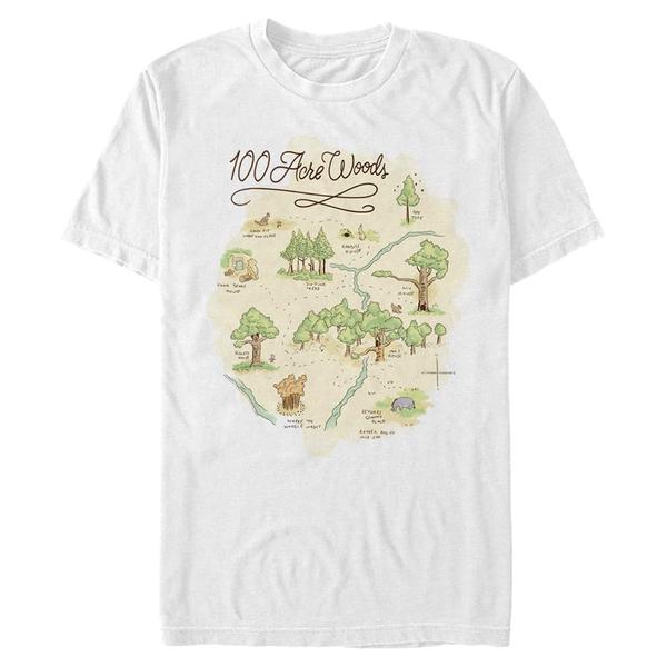 Aperçu: Disney - Winnie l'ourson - 100 Acre Woods 100 Acre Map - Homme T-shirt - Blanc - Devant