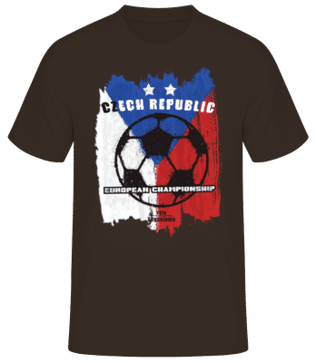 Fußball Tschechien Fahne - Männer T-Shirt B&C - Braun - Vorne