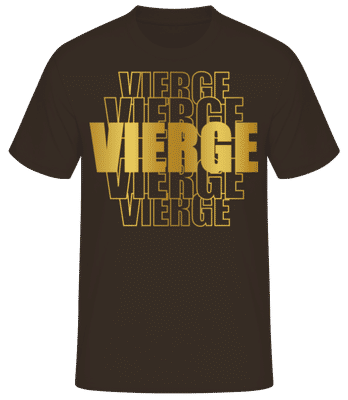Écriture Doré Astrologique Vierge - T-shirt standard Homme - Marron - Devant