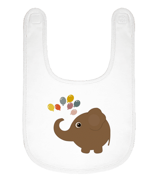 Aperçu: Enfant Comic - Éléphant - Bavoir Bébé bio - Blanc - Devant