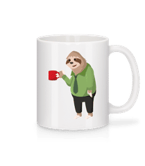 Paresseux Boit Du Café · Mug en céramique blanc