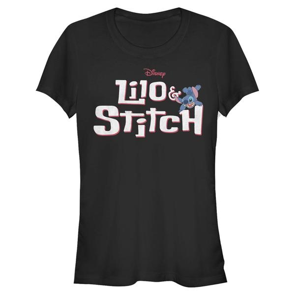Aperçu: Disney Classics - Lilo & Stitch - Stitch with Logo - Femme T-shirt - Noir - Devant