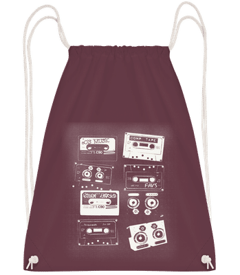 Old Cassettes - Sac à dos Drawstring - Bordeaux - Vorn