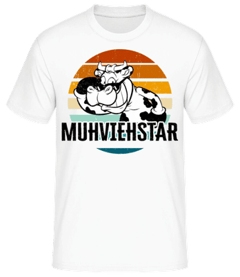 Muhviehstar - Männer Basic T-Shirt - Weiß - Vorne