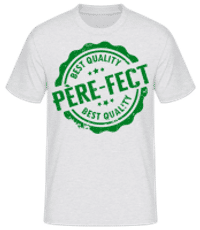 Père-fect - Männer Basic T-Shirt - Grau meliert - Vorne