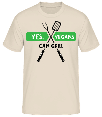 Vegans Can Grill - Pánske basic tričko - Krémová - Predné