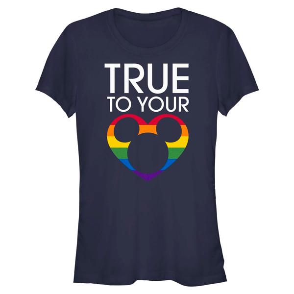Aperçu: Disney Classics - Mickey Mouse - Mickey True To Pride - Pride - Femme T-shirt - Bleu marine - Devant
