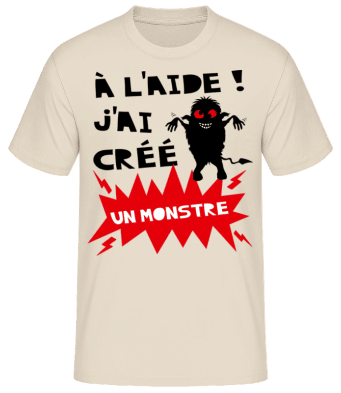 Aperçu: J'ai Créé Un Monstre - T-shirt standard Homme - Crème - Devant