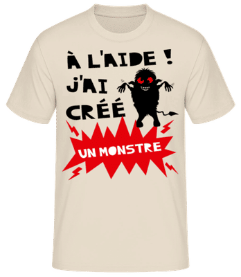 J'ai Créé Un Monstre - T-shirt standard Homme - Crème - Devant