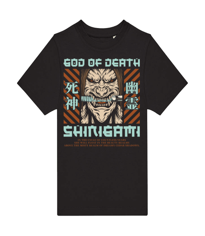 Vorschau: Shinigami God Of Death - Kinder T-Shirt B&C - Schwarz - Vorne
