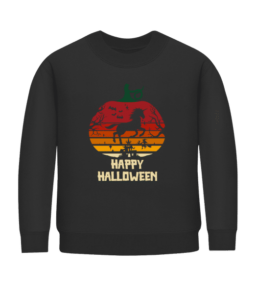 Aperçu: Happy Halloween - Sweatshirt Enfant - Noir - Devant
