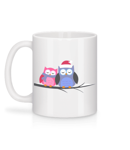 Aperçu: Chouettes De Noël - Mug en céramique blanc - Blanc - Derrière