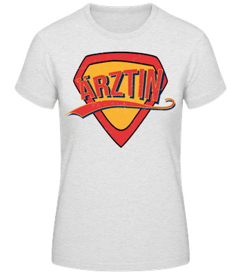 Superheldin Ärztin - Frauen Basic T-Shirt - Grau meliert - Vorne