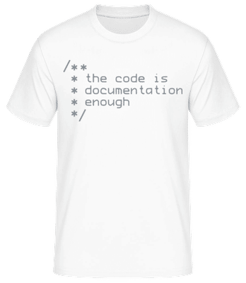 Code Is Documentation - T-shirt standard Homme - Blanc - Devant