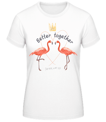 Better Together Flamingos - Women's Basic T-Shirt - White - Front
