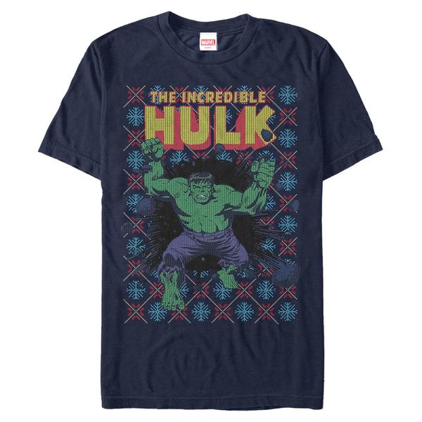 Aperçu: Marvel - Avengers - Hulk Smash Sweater - Christmas - Homme T-shirt - Bleu marine - Devant