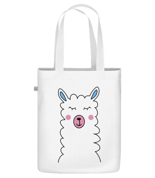 Aperçu: Lama Mignon - Sac en toile bio - Blanc - Devant