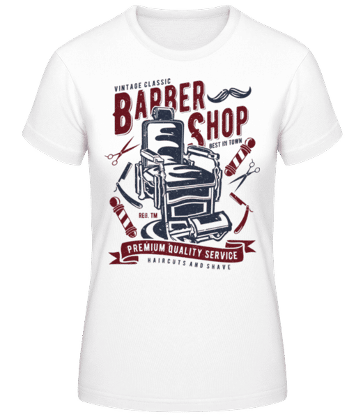 Aperçu: Vintage Barber Shop - T-shirt standard Femme - Blanc - Devant
