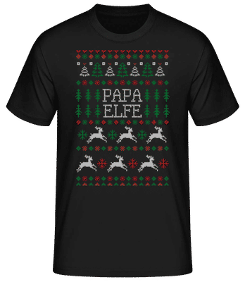 Papa Elfe - T-shirt standard Homme - Noir - Devant