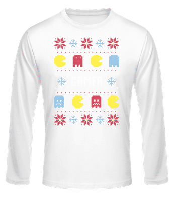 Gamer - T-shirt à manches longues standard Homme - Blanc - Devant